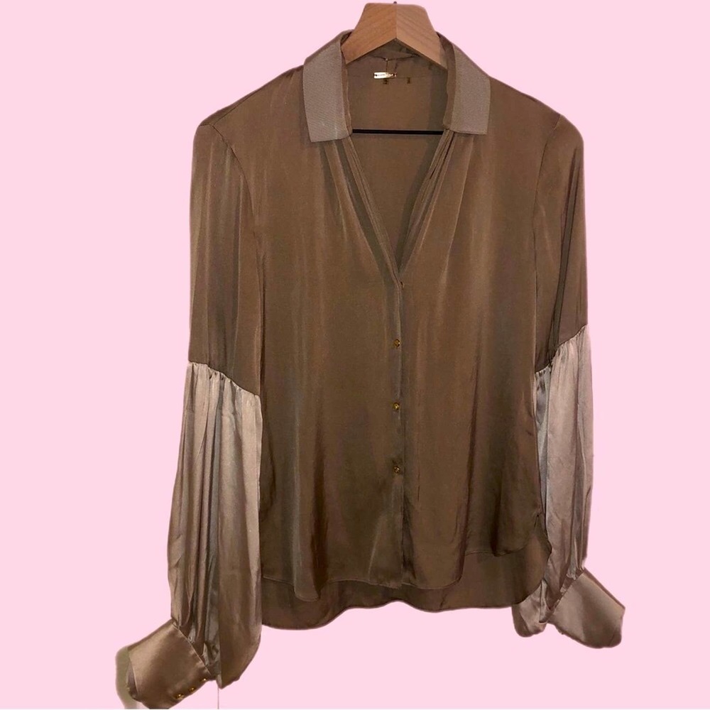 Elie Tahari Silk Blouse with Removable Collar Size S/P